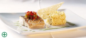 Croustillant de merlu et son risotto